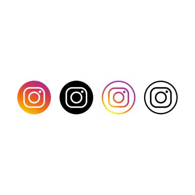 Instagram logosu - popüler sosyal medya logosu koleksiyonu. Boş bir arkaplan. Editör vektörü. Kyiv, Ukrayna - 6 Mayıs 2021