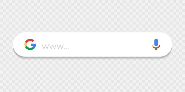 White Google Search Bar Vector Transparent Background Editorial Vector Kyiv — Stock Vector