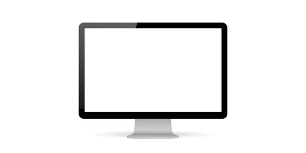 Realistic Computer Monitor Mockup Isolated Background Vector Illustration — Stock Vector