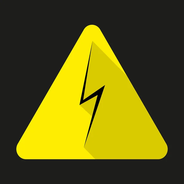 Señal de alto voltaje. Símbolo de peligro. Flecha negra aislada en triángulo amarillo. Icono de advertencia — Archivo Imágenes Vectoriales