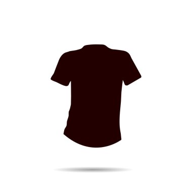 Gölge ile koyu kırmızı T-shirt