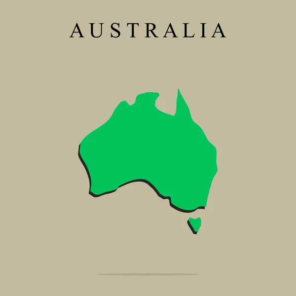 Mapa da Austrália. Com sombra e a inscrição — Vetor de Stock
