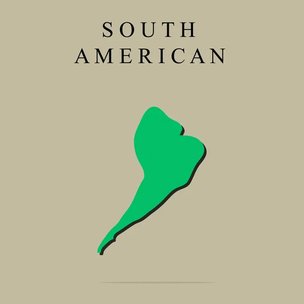 Mapa Jižní Ameriky - vektorové ilustrace. Se stínem a nápis — Stockový vektor