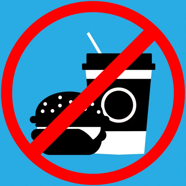 La prohibición de la comida rápida sobre un fondo azul — Archivo Imágenes Vectoriales