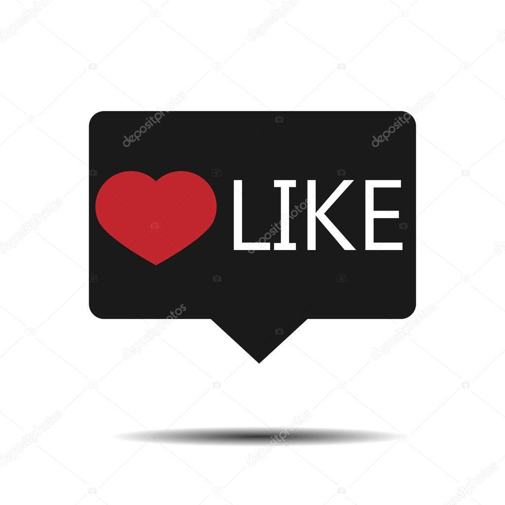Red heart in frame. Like.  Black frame