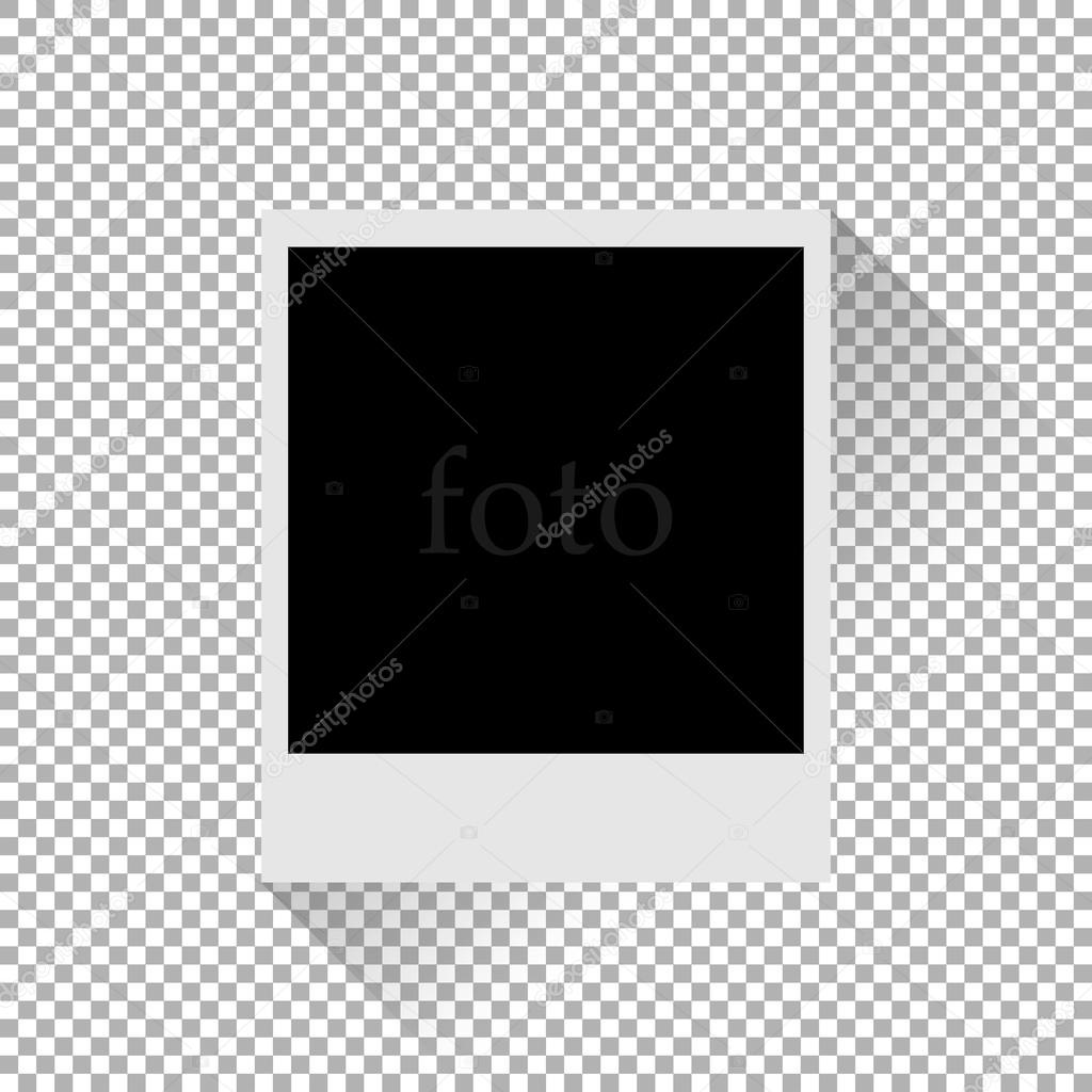 Photo frame with shadow on a plaid background