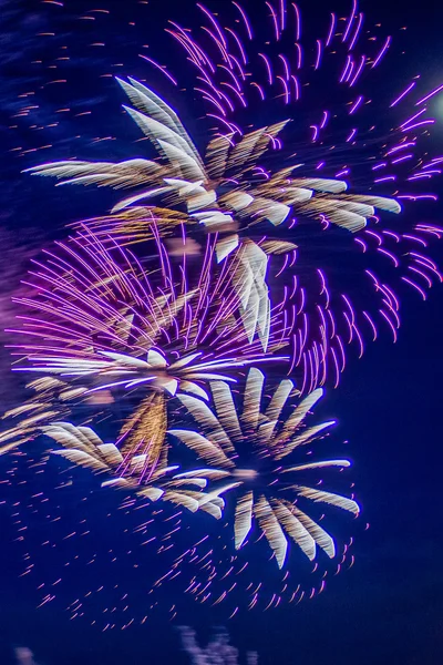 Feux d'artifice couleur la nuit — Photo