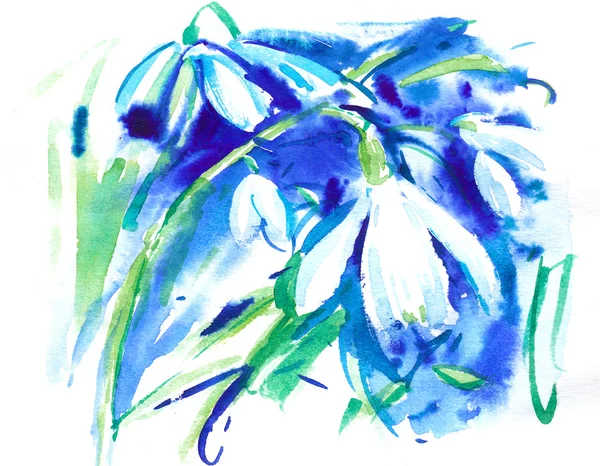 Illustration fleurs blanches — Photo
