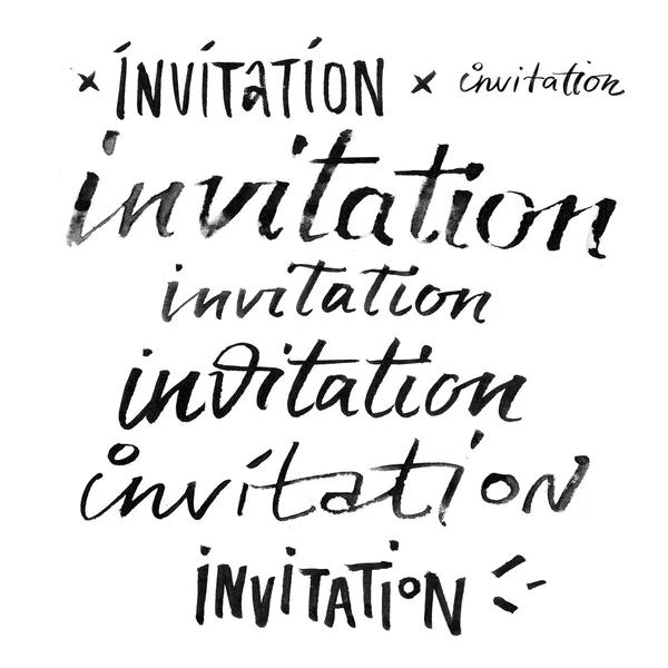 Invitation word lettering — Stock Photo, Image