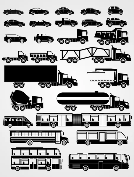 Transport and vehicle set — Stock Vector