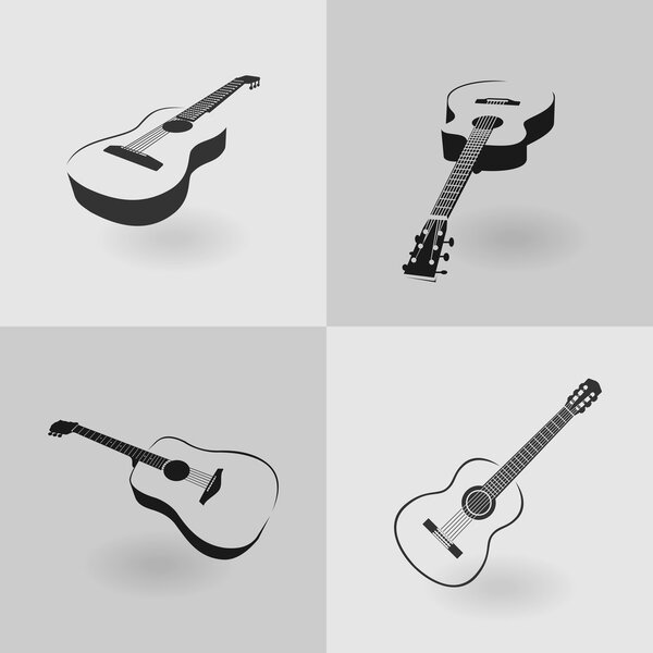 Four guitars vector
