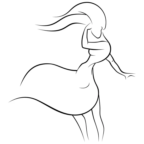 Dansende vrouw vector — Stockvector