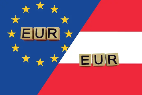 Codes Van Valuta Van Verenigd Europa Oostenrijk Achtergrond Van Nationale — Stockfoto