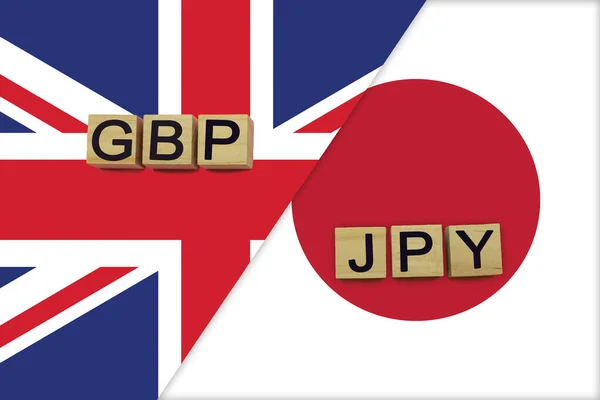 Reino Unido Japão Códigos Moedas Bandeiras Nacionais Fundo Conceito Transferência Fotos De Bancos De Imagens