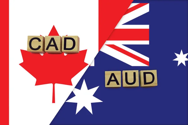 Canadá Austrália Códigos Moedas Bandeiras Nacionais Fundo Conceito Transferência Dinheiro Imagens De Bancos De Imagens Sem Royalties