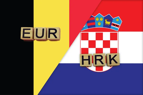 Bélgica Croácia Códigos Moedas Bandeiras Nacionais Fundo Conceito Transferência Dinheiro — Fotografia de Stock