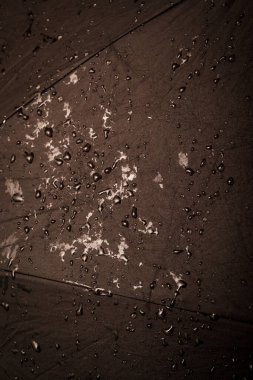 Su damlaları olan soyut şemsiye dokusu. Su geçirmez konsept, soyut arkaplan.