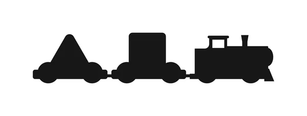 Vector horizontale silhouetten van treinen. — Stockvector