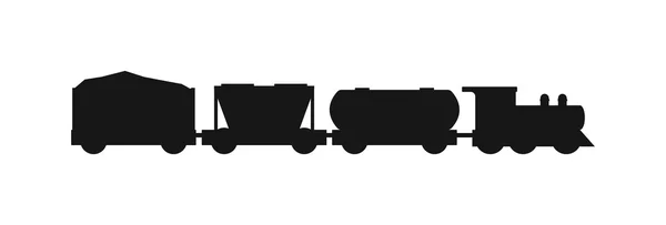 Vector siluetas horizontales de trenes . — Archivo Imágenes Vectoriales