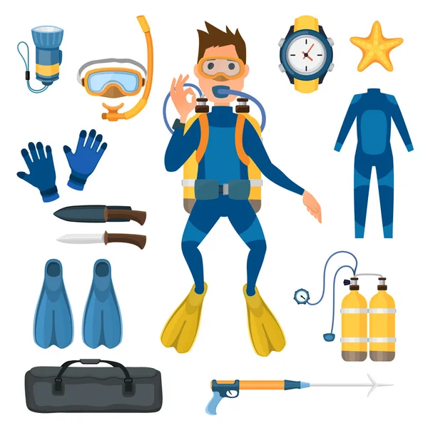 Dalış vektörü beyaz izole