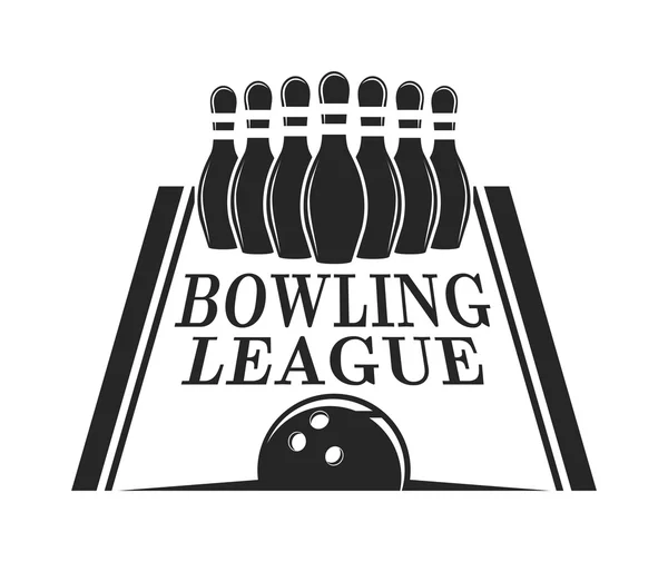 Vektor Bowling Emblem Logo Abzeichen — Stockvektor
