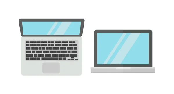 Laptop-Computer isoliert auf weißem Hintergrund Vektor — Stockvektor