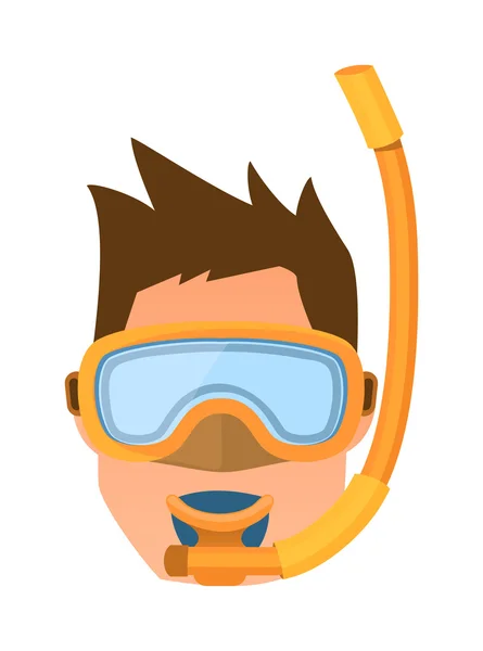 Diver ilustración vectorial facial . — Vector de stock