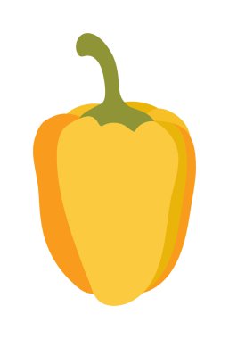 Yellow pepper vegetable food flat vector illustration.
