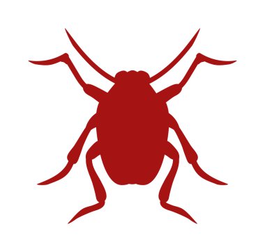 Beyaz arka plan vektörü üzerinde izole hata simgesi böceği