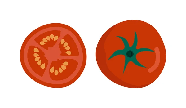 Illustration vectorielle isolée tomate . — Image vectorielle
