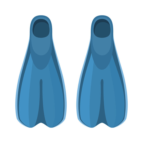 Diving vector flippers isolated on white