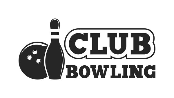 Vector set of bowling emblems.