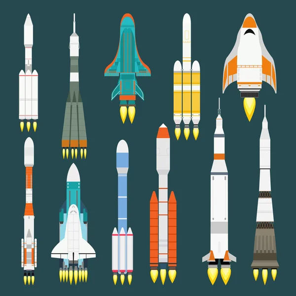 Cohete conjunto vector . — Archivo Imágenes Vectoriales