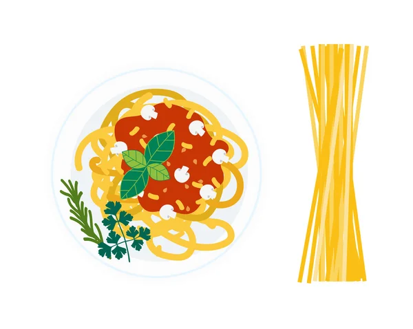 Векторная иллюстрация блюд из пасты . — стоковый вектор