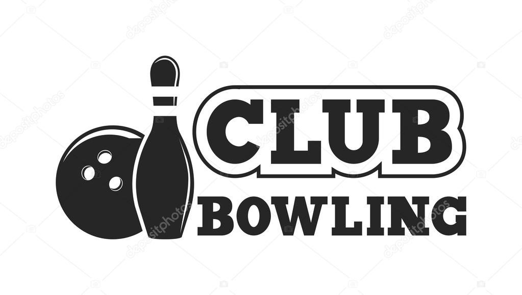 Vector set of bowling logos, bowling logo emblems and bowling logo design elements. Bowling logo logotype templates and bowling logo badges. Bowling logo wings victory, bowling ball sport item.