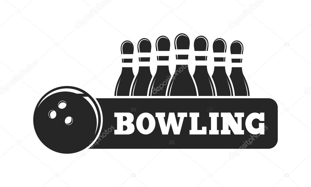 Vector set of bowling logos, bowling logo emblems and bowling logo design elements. Bowling logo logotype templates and bowling logo badges. Bowling logo wings victory, bowling ball sport item.