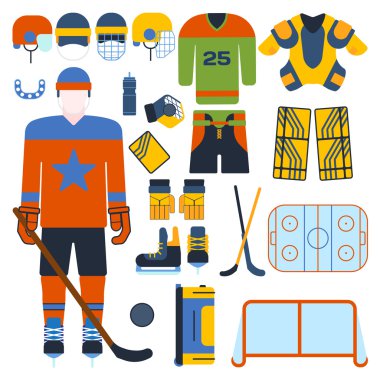 Hokey vektör set.