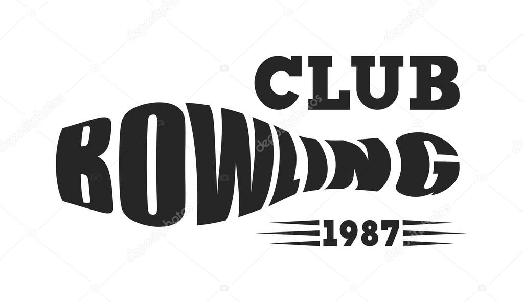 Vector bowling emblem logos, bowling logo emblems and bowling logo design elements. Bowling logo logotype templates and bowling logo badges. Bowling logo wings victory, bowling ball sport item.