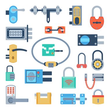 Kilit Icons set vektör.