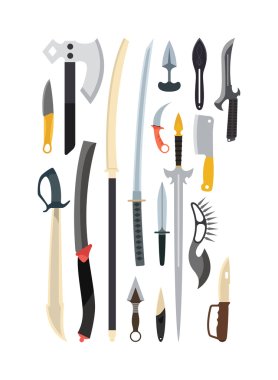 Knifes weapon vector illustration. Toy train vector illustration. clipart