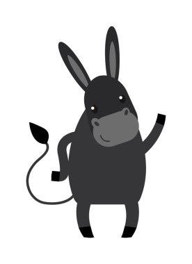 Karikatür eşek çiftlik hayvan vektör.