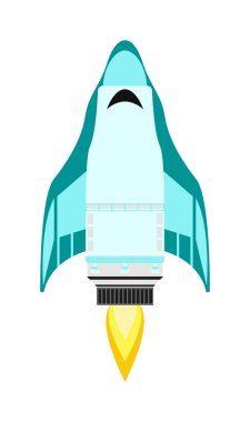 Vektör roket beyaz izole