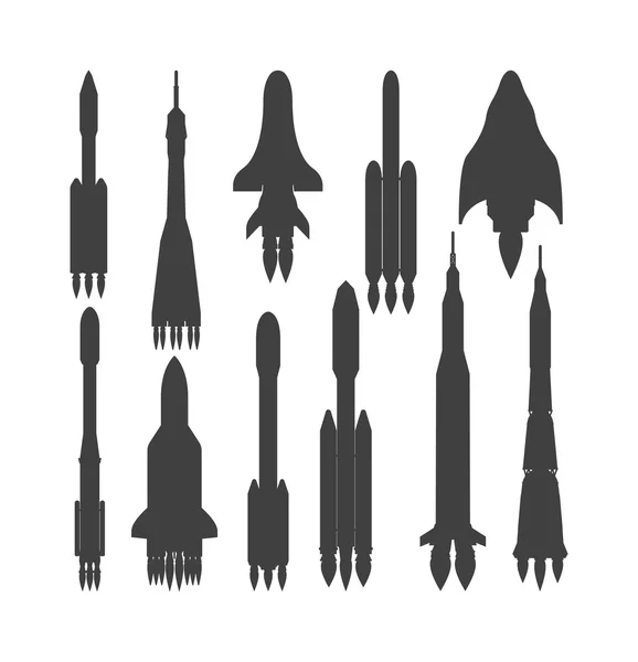 Изолированная черная иконка вектора ракеты — стоковый вектор
