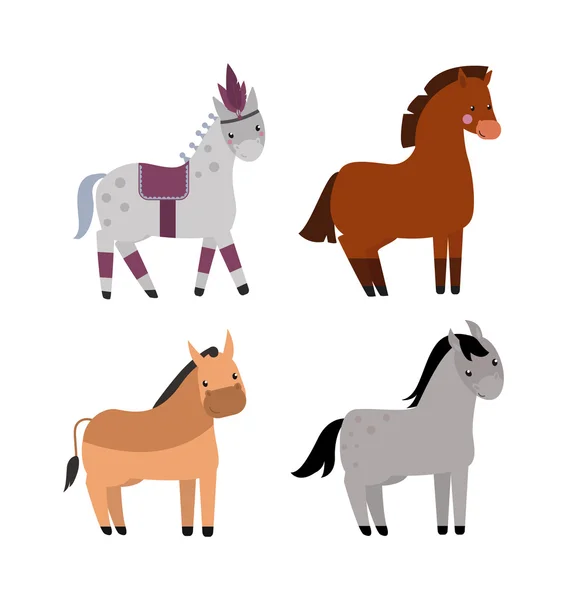 Tecknad häst vektor illustration. — Stock vektor