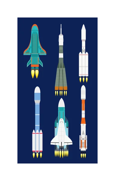 Raketensatz Vektor isoliert — Stockvektor