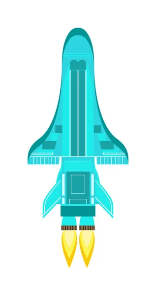 白色隔离的矢量火箭 — 图库矢量图片