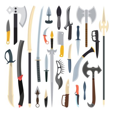Knifes weapon vector illustration. Toy train vector illustration. clipart