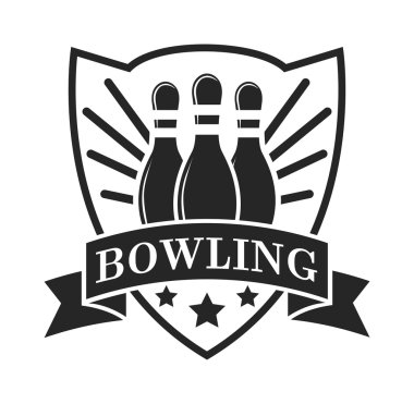 Bowling amblemlerinin vektör seti.