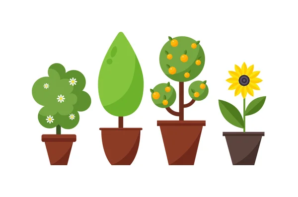 Home ilustração vetorial de plantas e árvores . —  Vetores de Stock