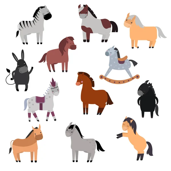 Dibujos animados caballo Vector ilustración . — Vector de stock